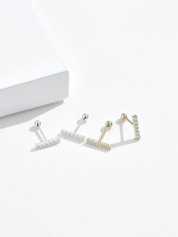 100% Sterling Silver 925 Jewelry For Women Grometry Rectangle