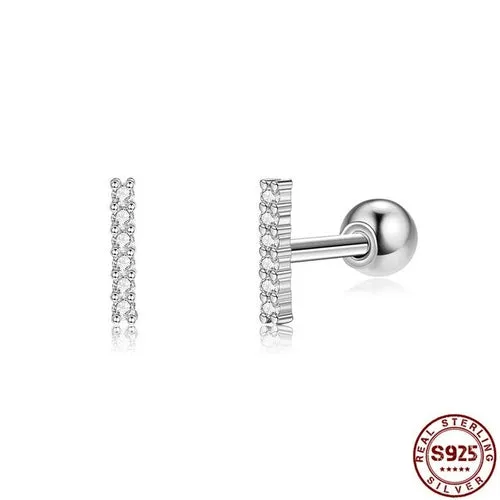 100% Sterling Silver 925 Jewelry For Women Grometry Rectangle