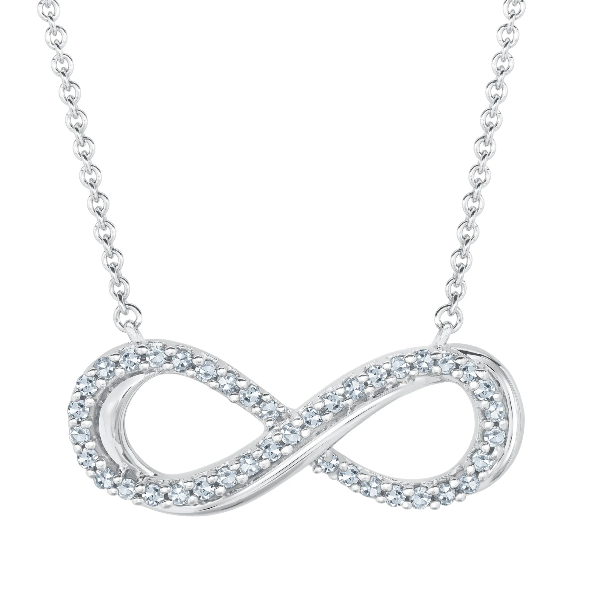 1/4ctw Diamond Infinity Sterling Silver Necklace