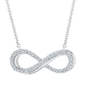 1/4ctw Diamond Infinity Sterling Silver Necklace