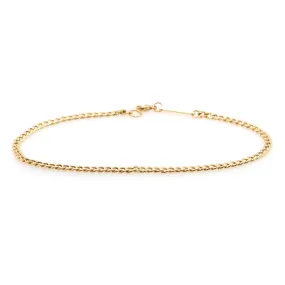 14k Small Curb Chain Anklet