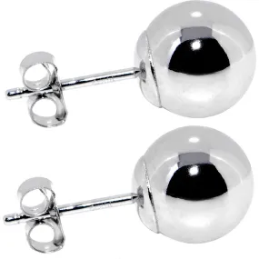 14kt White Gold 7mm Ball Earrings