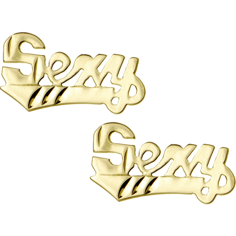 14kt Yellow Gold Sexy Stud Earrings