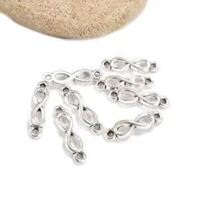 5X20mm 20pcs Pkg. small silver plated infinity charms, infinity charms, silver plated charms, jewelry making, DIY charms, infinity symbol, personalized jewelry