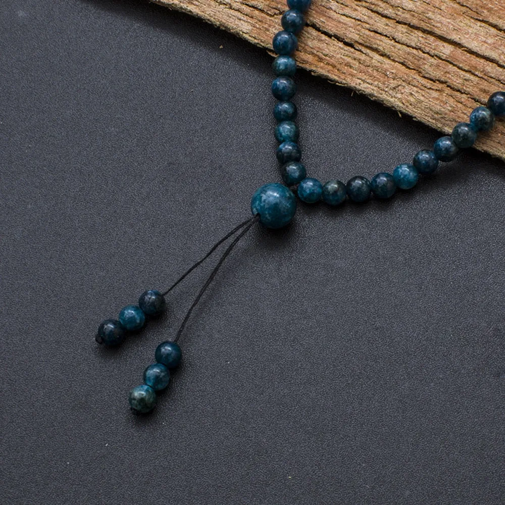 6mm Apatite Beaded Elastic Rope Necklace Bracelet