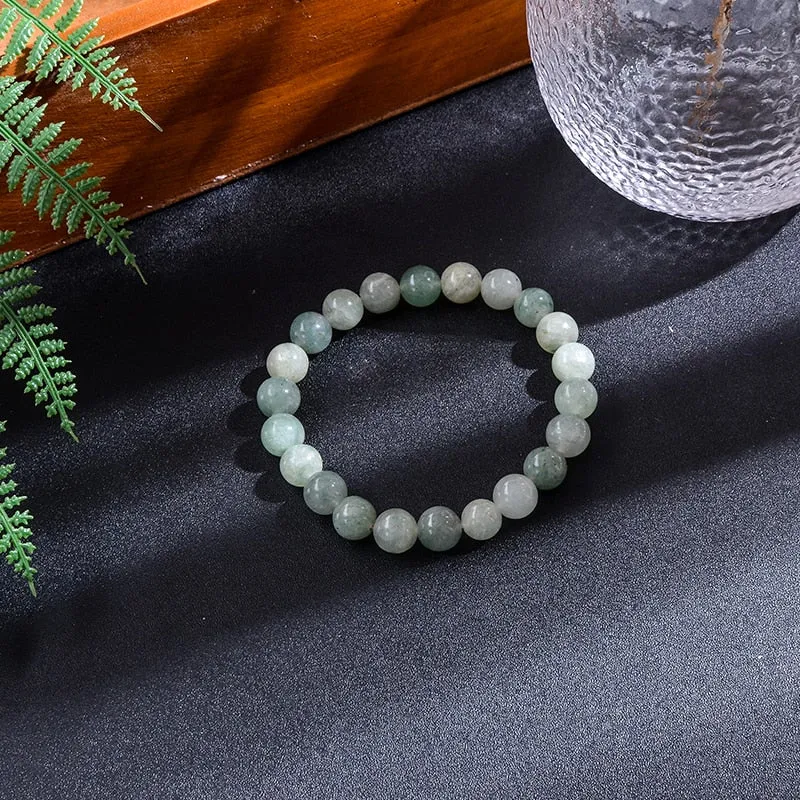 8mm African Jadeite108 Beaded Knotted Japamala Necklace Bracelet Set