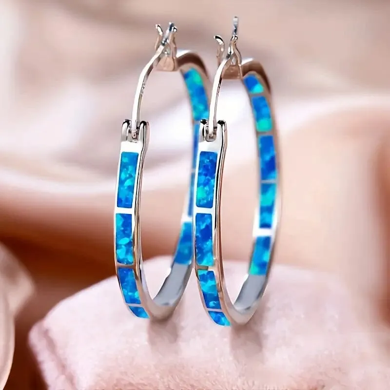 925 Sterling Silver Circular Hoop Earrings