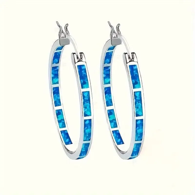 925 Sterling Silver Circular Hoop Earrings