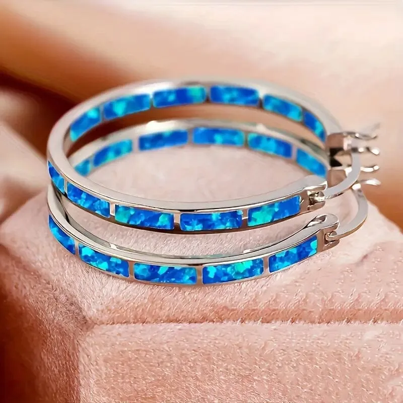 925 Sterling Silver Circular Hoop Earrings
