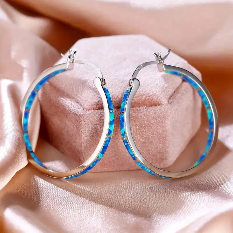 925 Sterling Silver Circular Hoop Earrings