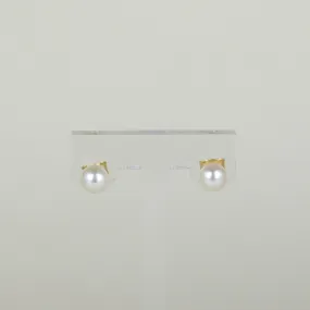 9ct Yellow Gold 6mm Button Freshwater Pearl Stud Earrings