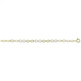 9ct Yellow Gold Zirconia Infinity Bracelet BR597