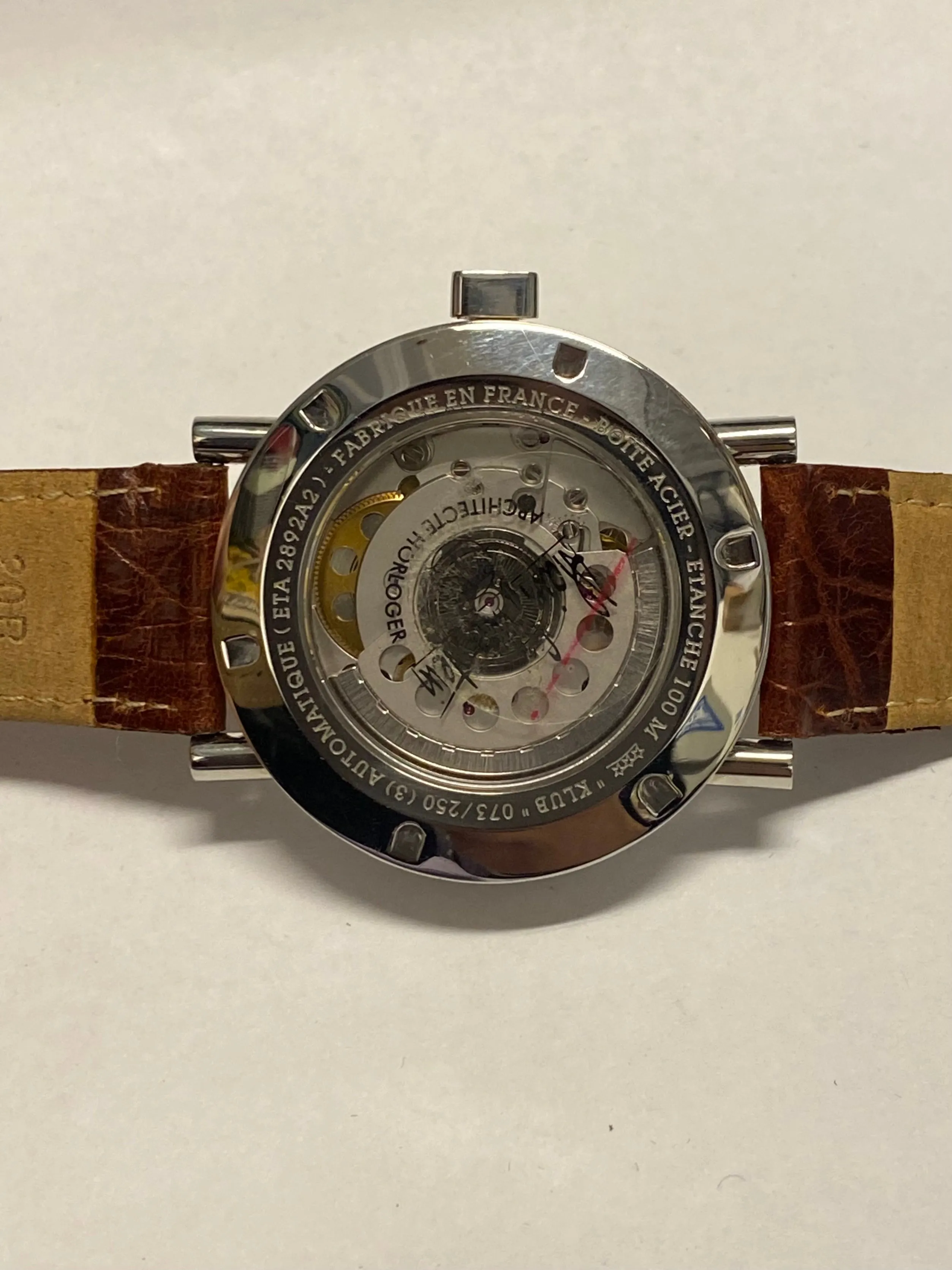 ALAIN SILBERSTAIN Large Case w/ Unique Cream Enamel Colored Dial Men's Watch - $16K APR w/ COA!!