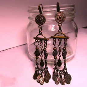 Antique Copper Chandelier Earrings