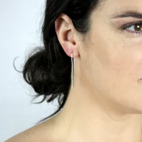 Be U // Hammered U Bar Stick Earring, Silver or Gold, Modern Boho Earrings// BH-E017