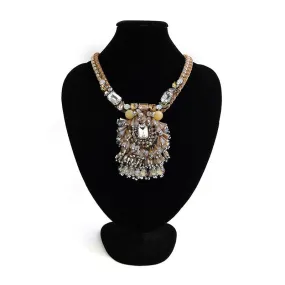Bead Embroidery Fringes Pendant Handmade Necklace