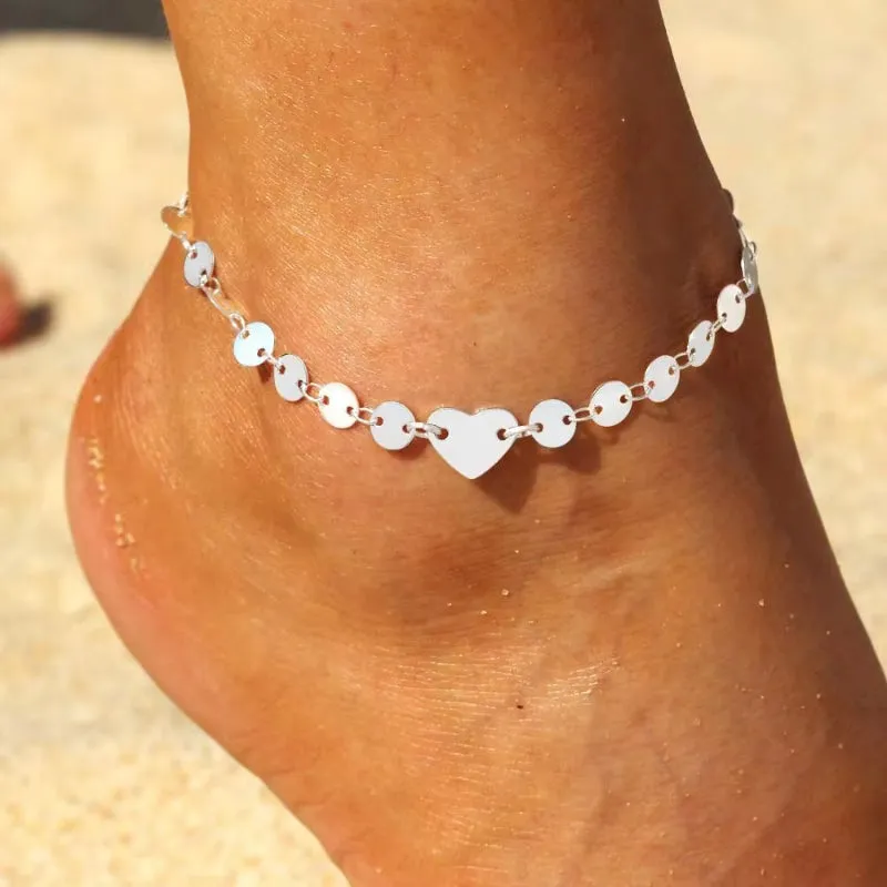Bohemia Alloy Chain Anklet Flower Design Summer Beach Ankles