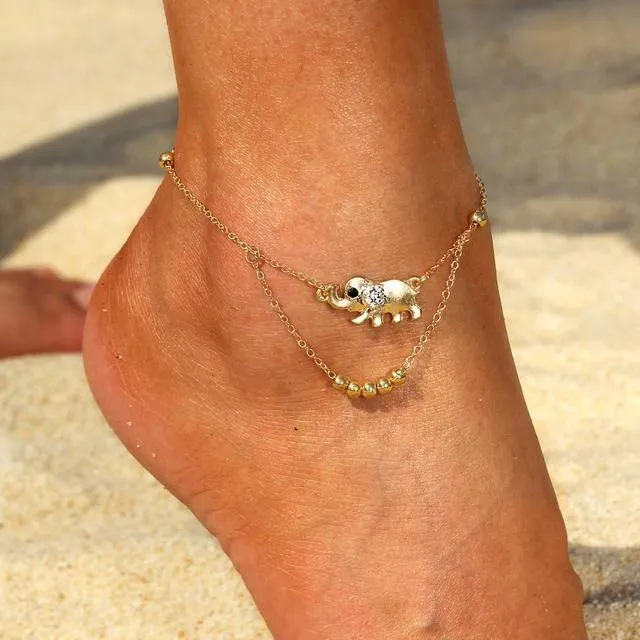 Bohemia Alloy Chain Anklet Flower Design Summer Beach Ankles