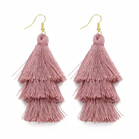 Bohemian 3 Layered Fringed Tassel Earrings