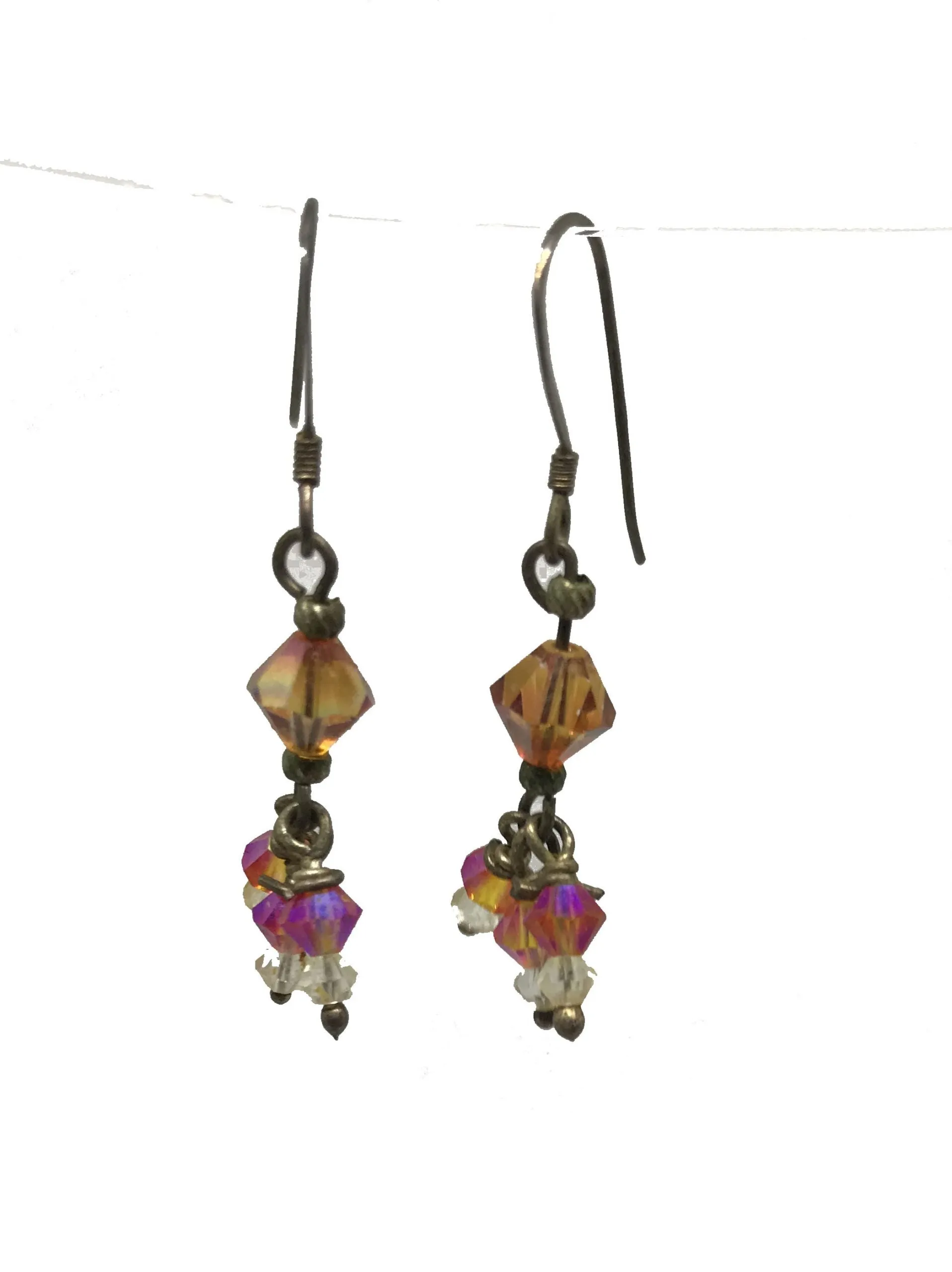 Bohemian inspired earrings with Swarovski bicones
