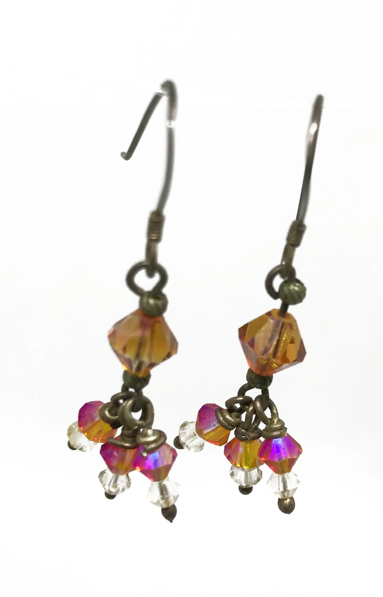 Bohemian inspired earrings with Swarovski bicones