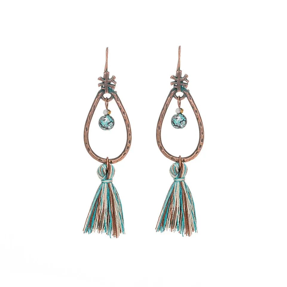 Bohemian Vintage Leaf Tassel Earrings