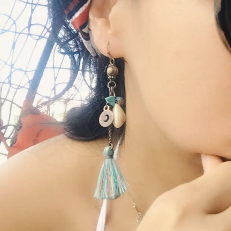 Bohemian Vintage Leaf Tassel Earrings