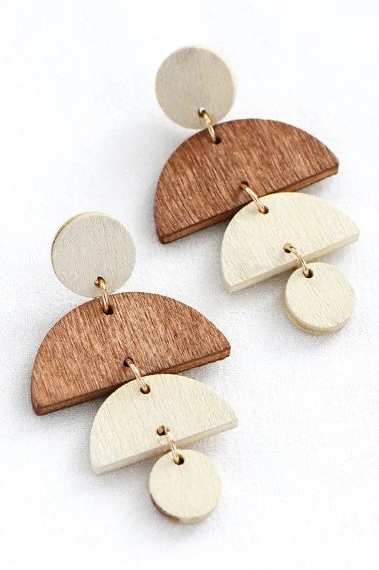 Boho Laser Cut Wood Earrings