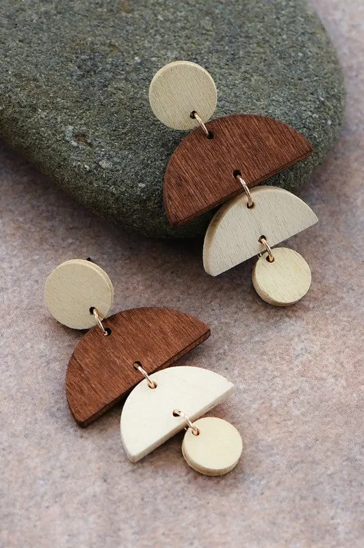 Boho Laser Cut Wood Earrings