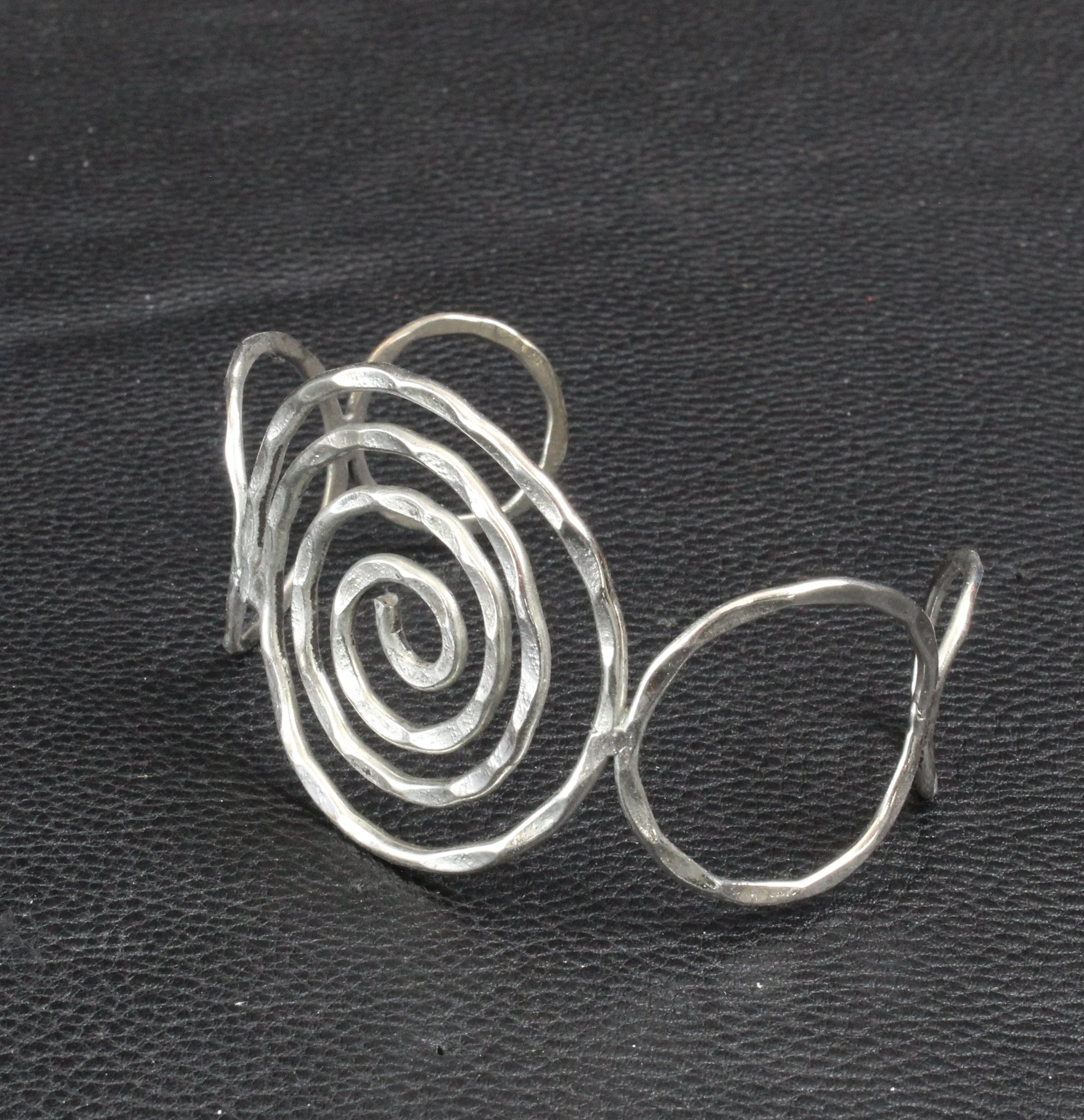 Bracelet Cuff Wire Swirl Formed Cuff, Antique Silver, ea