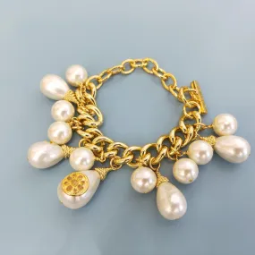 Brand Fashion Jewelry Gold Color Chain Water Drop Pearls Tassel