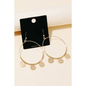 Circle Cutout Coin Dangle Earrings