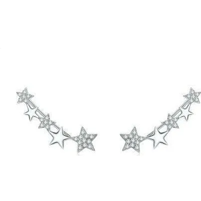 Cz Stars Long Stud Dangle earrings