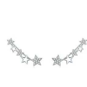 Cz Stars Long Stud Dangle earrings