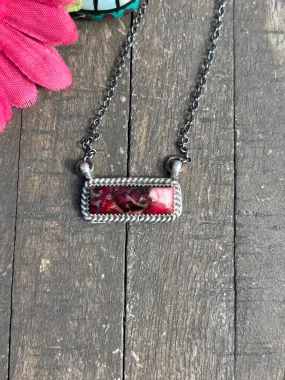 Dahlia Rose Bar Necklace #10