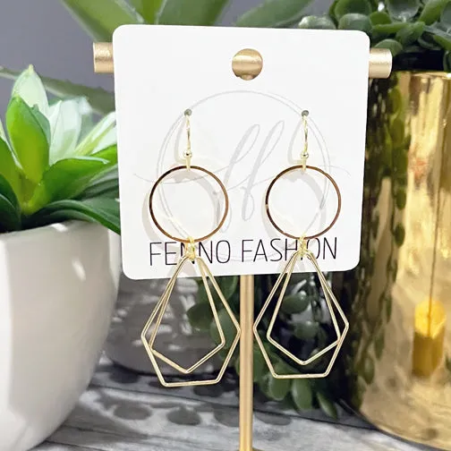 Dainty Layered Geometric Shape Earrings (ROSE GOLD, GOLD OR SILVER)