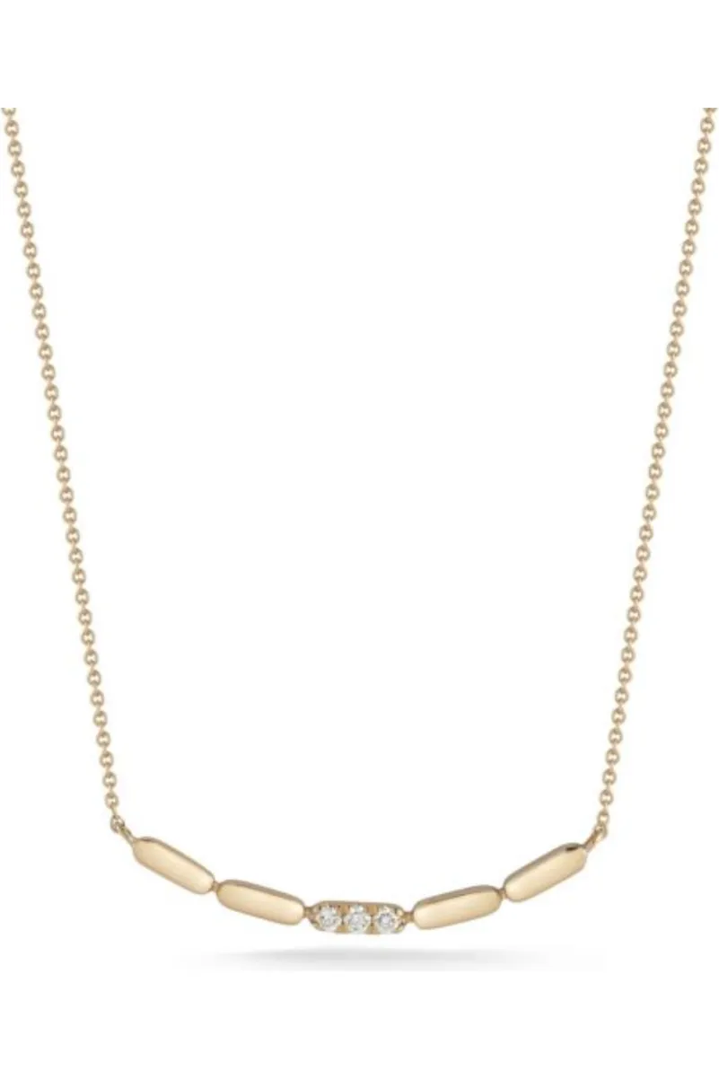 Dana Rebecca Designs Melody Eden Curved Gold Bar Necklace
