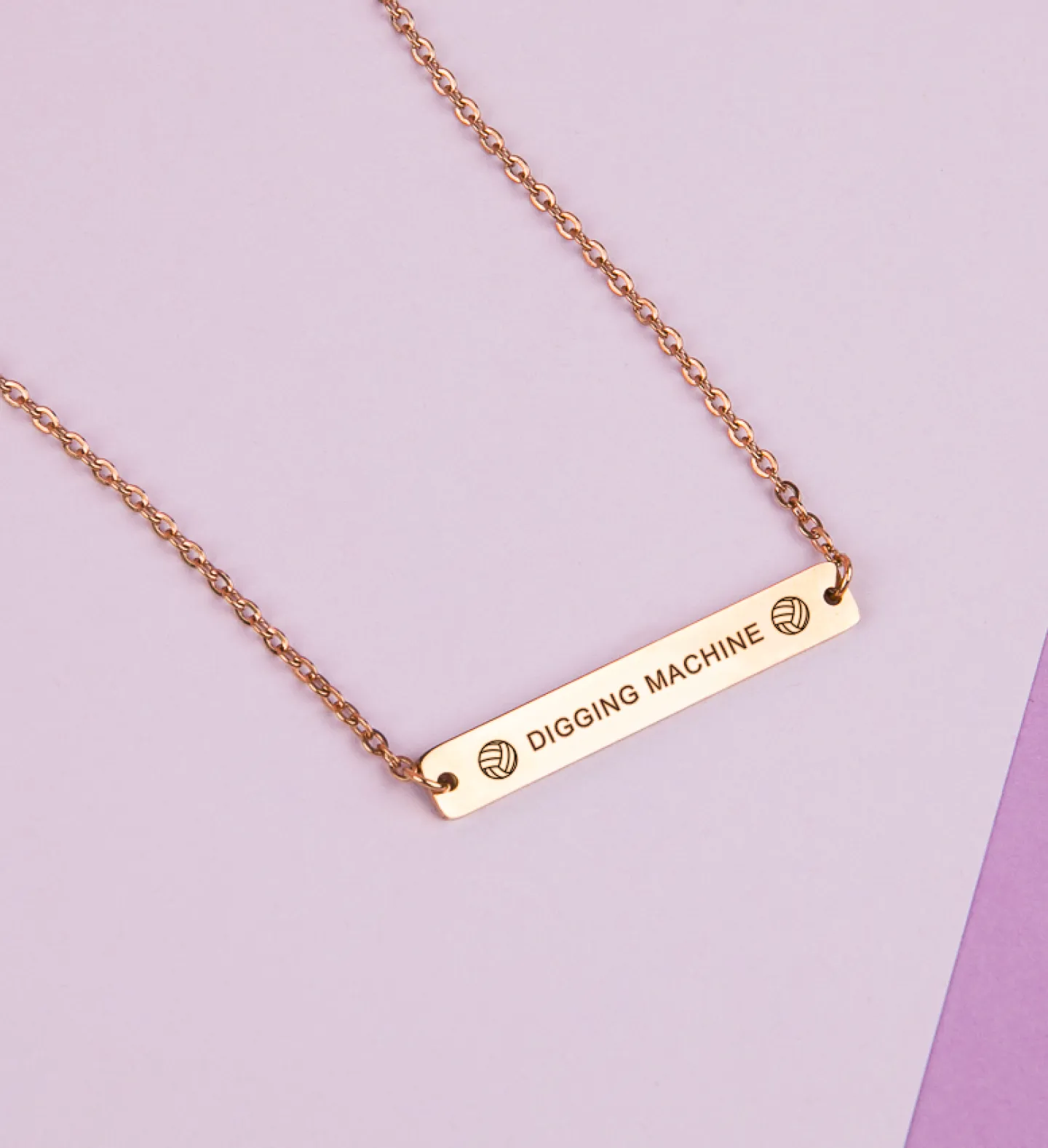 Digging Machine - Volleyball Position Engraved Necklace Bar