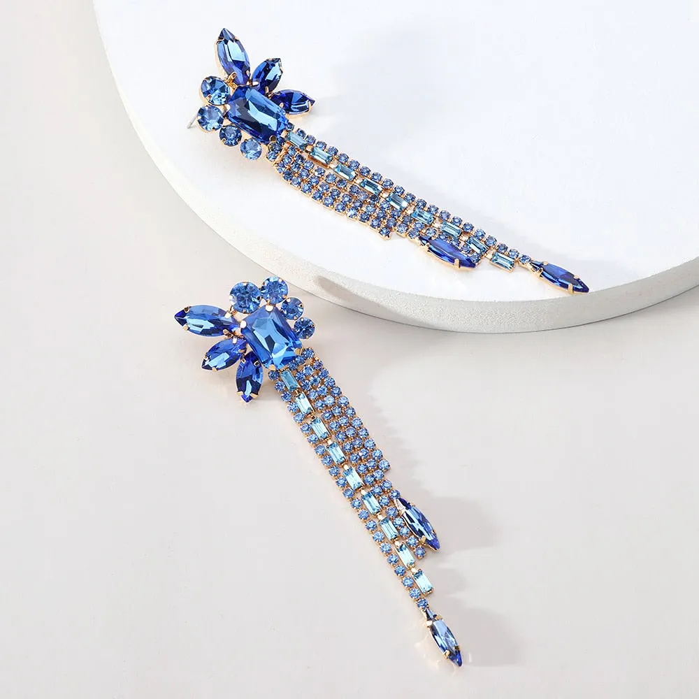 Elegant Cute Fashion Geometric Tassel Chain Long Dangle Earrings For Women