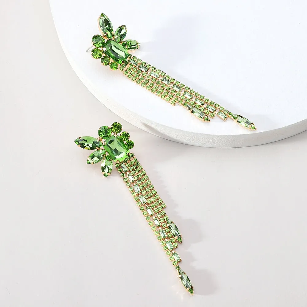 Elegant Cute Fashion Geometric Tassel Chain Long Dangle Earrings For Women