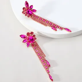 Elegant Cute Fashion Geometric Tassel Chain Long Dangle Earrings For Women