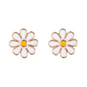Enamel Daisy Stud Earrings
