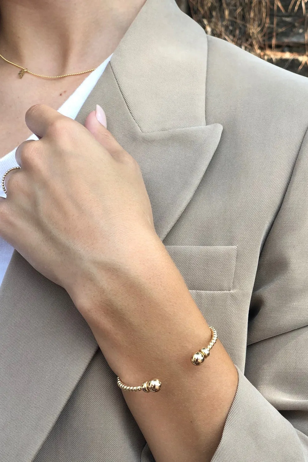 enewton: Classic 3mm Bead Cuff - Gold