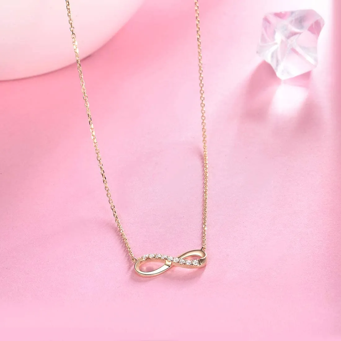 FANCIME "Passion" Infinity Classic 14K Yellow Gold Necklace