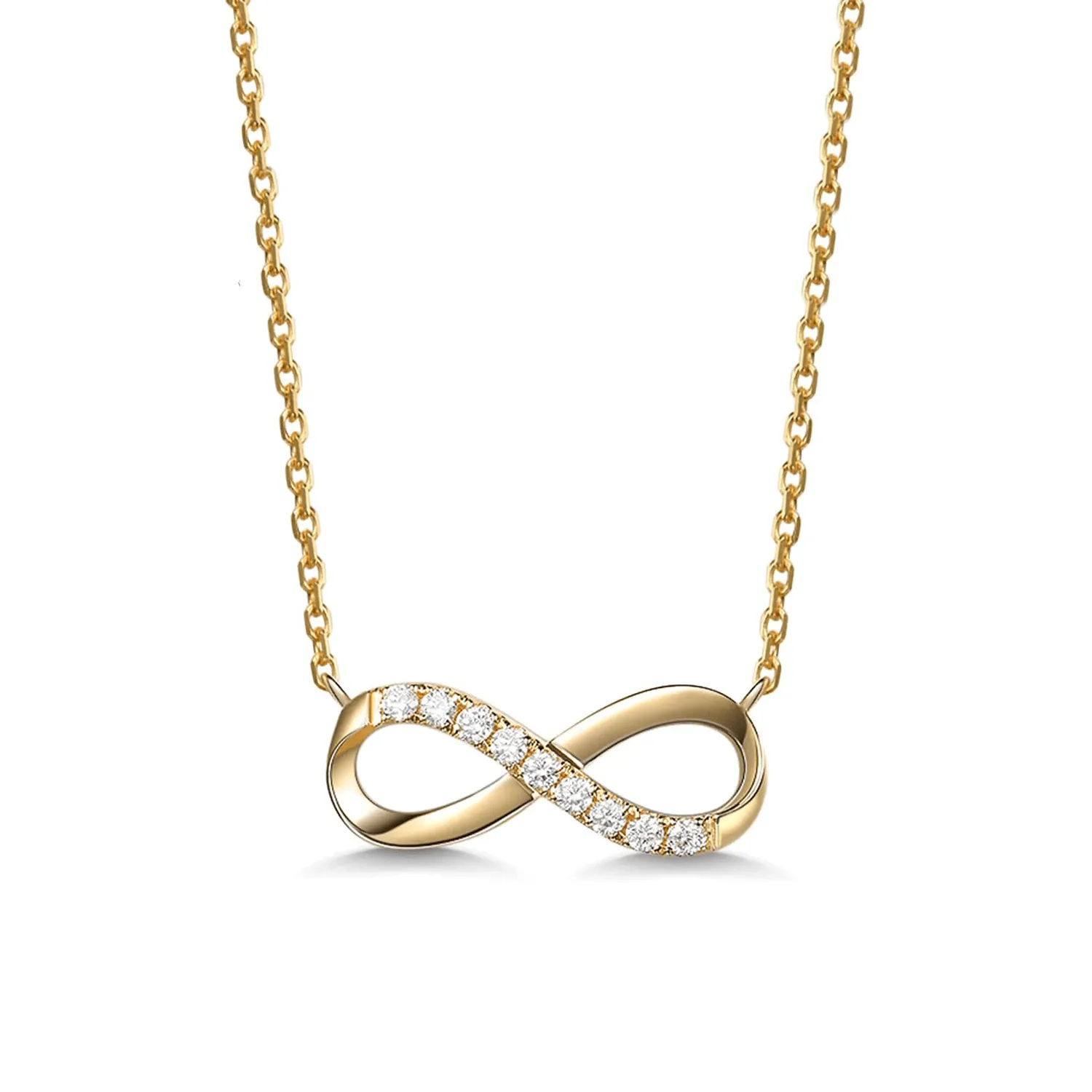 FANCIME "Passion" Infinity Classic 14K Yellow Gold Necklace