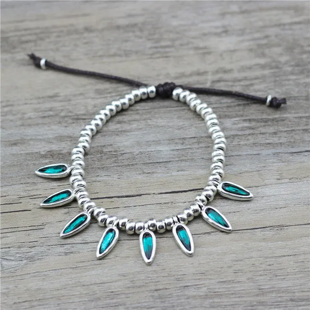 Fashion Summer Beach Foot Jewelry Coffee Beans Rope Anklets