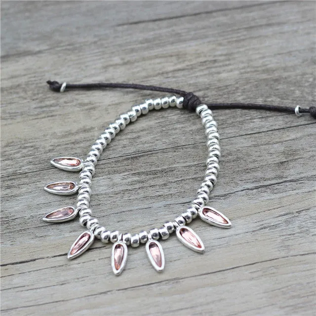 Fashion Summer Beach Foot Jewelry Coffee Beans Rope Anklets