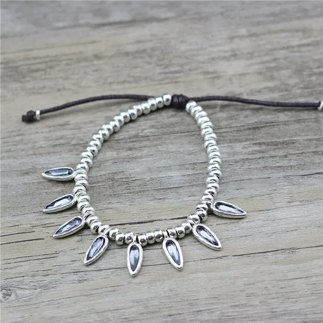 Fashion Summer Beach Foot Jewelry Coffee Beans Rope Anklets