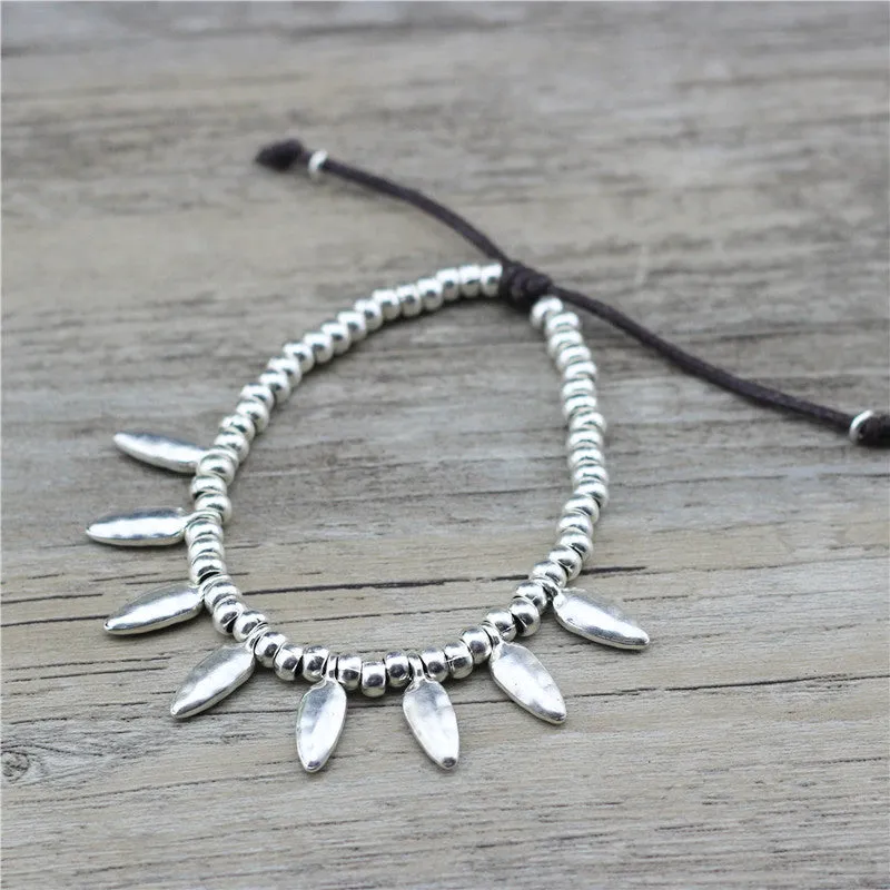 Fashion Summer Beach Foot Jewelry Coffee Beans Rope Anklets