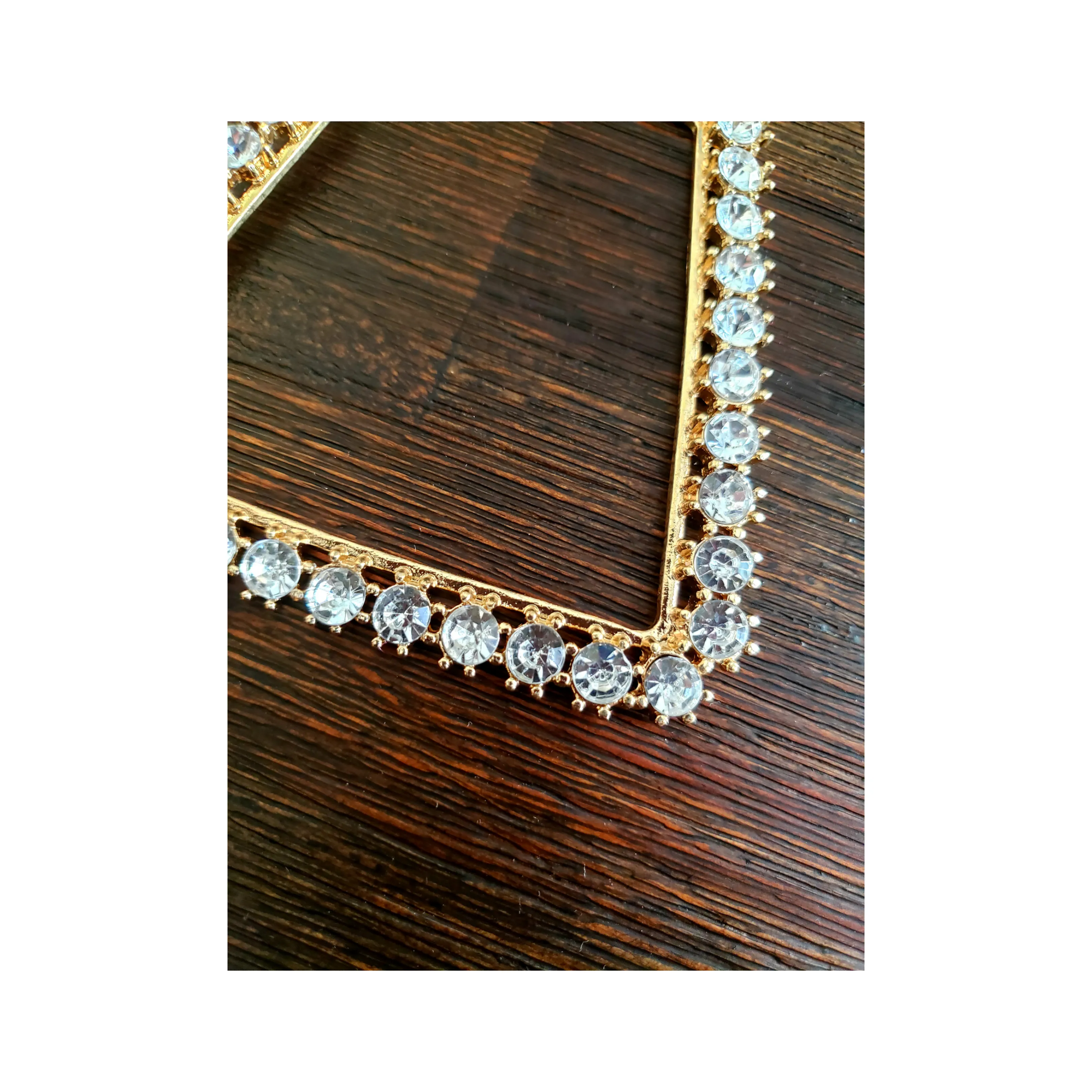 Geometric Rhinestone Studded Earrings